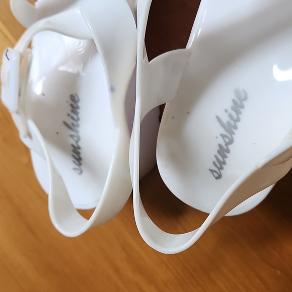 White Sunshine jelly platform high heel sandals shoes - Picture 2 of 10